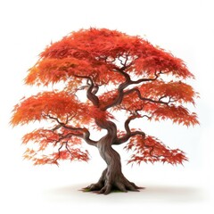 Wall Mural - Vibrant red autumn maple tree.