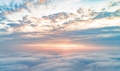 Wall Mural - Flight above the clouds. The sky is above the clouds.