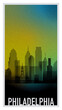 © Cameron - Philadelphia Skyline in Silhouette stye with Color