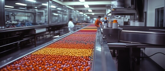 Aufkleber - Sterile pharmaceutical production line with a cuttingedge conveyor system, efficiently packaging various drugs and pills in a modern factory setting