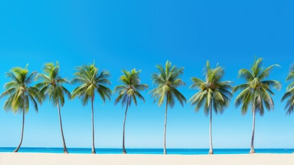 Poster - paradise blue palm trees