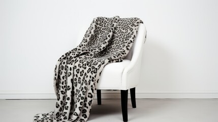 Wall Mural - armchair black and white leopard print