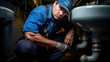 © PikePicture - wrench tradesman blue collar worker