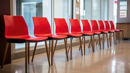 Wall Mural - office red chairs