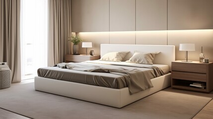 Wall Mural - headboard box spring bed