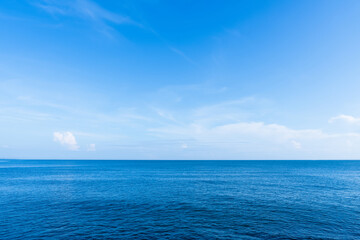 Wall Mural - sky background,summer clear blue sky and cloud with white light over sea blue in morning,winter natu