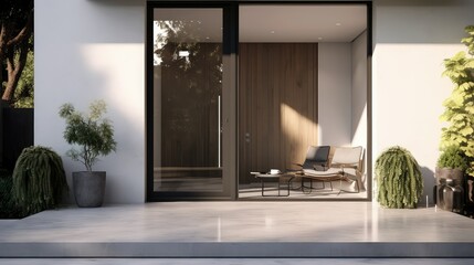 Wall Mural - minimalist open front door