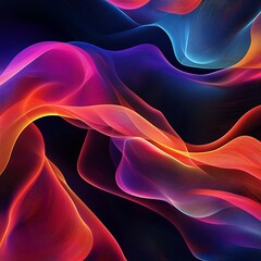Wall Mural - Dynamic abstract design showcasing vibrant colors and smooth curved forms design