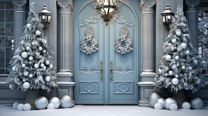 Canvas Print - ornaments winter door