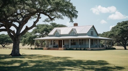 Canvas Print - roof texas ranch house