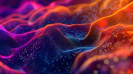Wall Mural - abstract colorful particle wave landscape