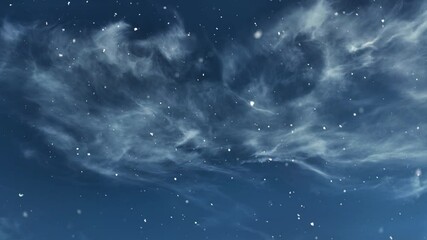 Wall Mural - winter christmas background with falling snow at night