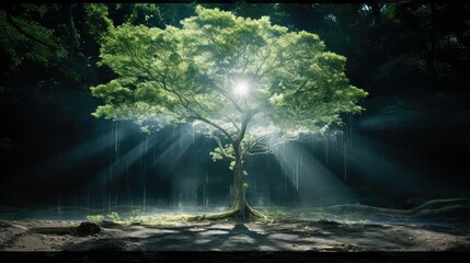 Wall Mural - sunlight transparent tree