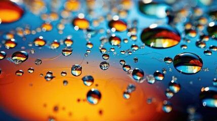 Poster - light water droplets on glass