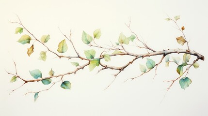 Poster - painting water color branch