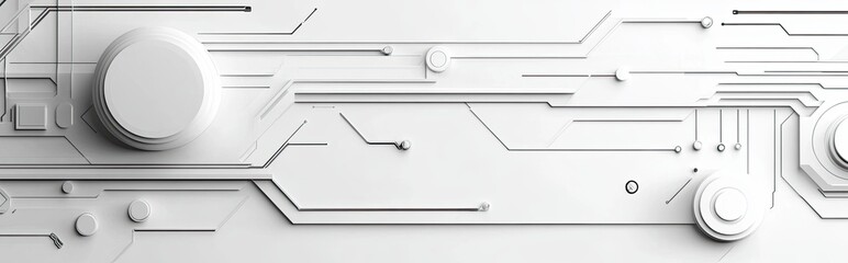 Wall Mural - abstract white circuit background for technology and innovation design