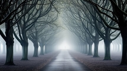 Wall Mural - serene trees path