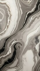 Wall Mural - close-up view of a polished marble surface showcasing intricate veining patterns in shades of white,