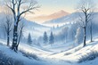 © alexx_60 - Winter Snowy Landscape with Trees and Snowflakes in a Festive Atmosphere