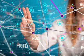 Aufkleber - Neural network 3D illustration. Big data and cybersecurity - 3d