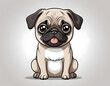 © esta - Cartoon pug puppy sitting