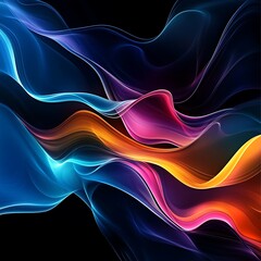 Wall Mural - Abstract background crafted with fluid curves and bright vibrant tones design