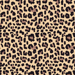 Wall Mural - vector leopard texture, repeat wild cat pattern, fashionable print with spots