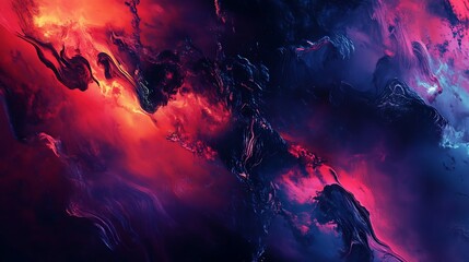 Wall Mural - abstract waves of vibrant colors swirling in fluid motion image