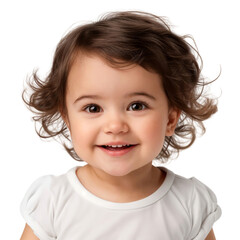Poster - Happy little child smiling and laughing, isolated on transparent background