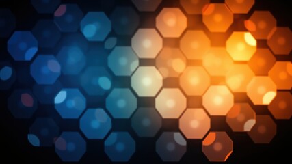 Wall Mural - abstract octagonal bokeh pattern with cool and warm tones