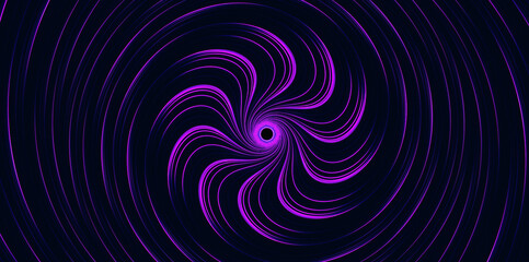 Wall Mural - Purple twisted abstract circle background. Big data, speed backdrop