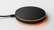 © Junior - A modern wireless charging pad with a sleek matte finish, isolated on a white background. The minimalist design and subtle glowing indicator emphasize convenience and technology. Ideal for gadget-rela