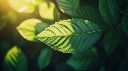 Canvas Print - Illuminated Leaf: A Close-Up of Nature's Beauty