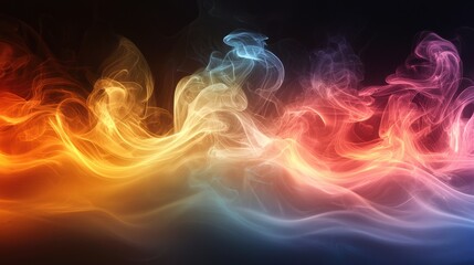 Wall Mural - colorful smoke waves create a mesmerizing effect in abstract art display