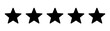 © Graph6ix - Five stars black icon set rounded shape, customer product review feedback icons, 5 star rating satisfaction isolated vector flat icon, client positive feedback stars sign for web and app design