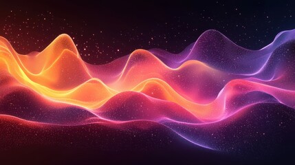 Wall Mural - vibrant waves of color flow against a dark background, creating a mesmerizing abstract pattern at ni