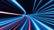 © Touhid09 - Abstract 3D blue speed neon light trails background. Generative Ai.