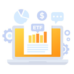 Wall Mural - ETF trading, exchange traded funds, financial analytics art