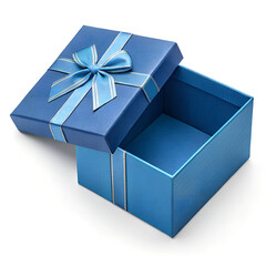 Various of blue gift boxes isolated on white background