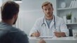 © Ivan - A healthcare professional in a white coat sits at a desk, engaging with a patient. They are discussing health issues and the doctor is taking notes, creating an atmosphere of trust and care