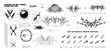 © SergeyBitos - Neo-tribal shapes, Gothic patterns in a modern design, cybersigilism set. Gothic neo tribal tattoo, vector patterns for streetwear, clothing, t-shirt, typography. Vector graphic collection