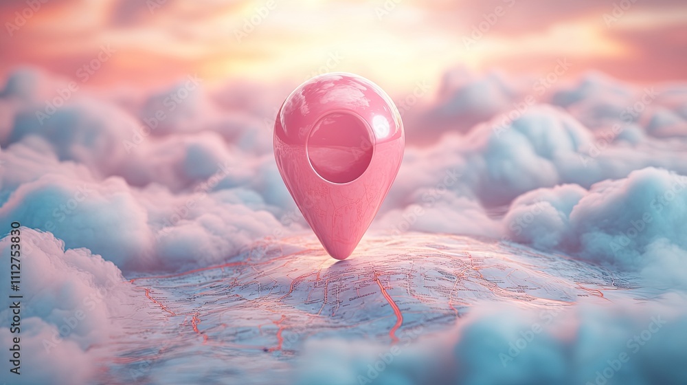 3d map location point marker of map or navigation pin icon sign on ...