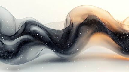 Leinwandbilder - abstract banner featuring a fluid liquid shape in a classic black and white theme intertwined with a modern twist of gradient color dots suggesting advanced technolog