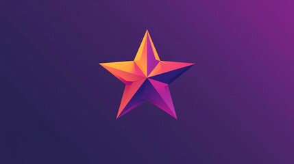 Wall Mural - a colorful, geometric star on a purple background.