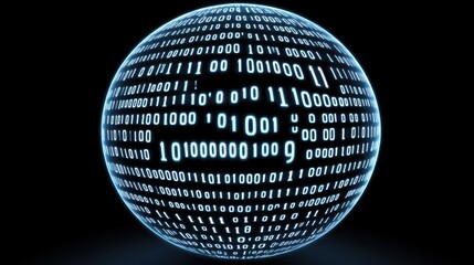 Digital Sphere with Binary Code Display