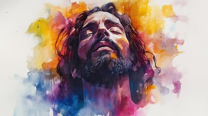 Aufkleber - ministry of jesus watercolor painting
