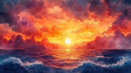 Leinwandbilder - the creation biblical christian religious watercolor illustration