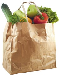 Wall Mural - Groceries In Bag. Fresh and Healthy Food Choices for Balanced Diet