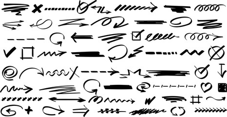 Wall Mural - black marker stains grunge set