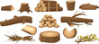 © vectortatu - Cartoon firewood pile set